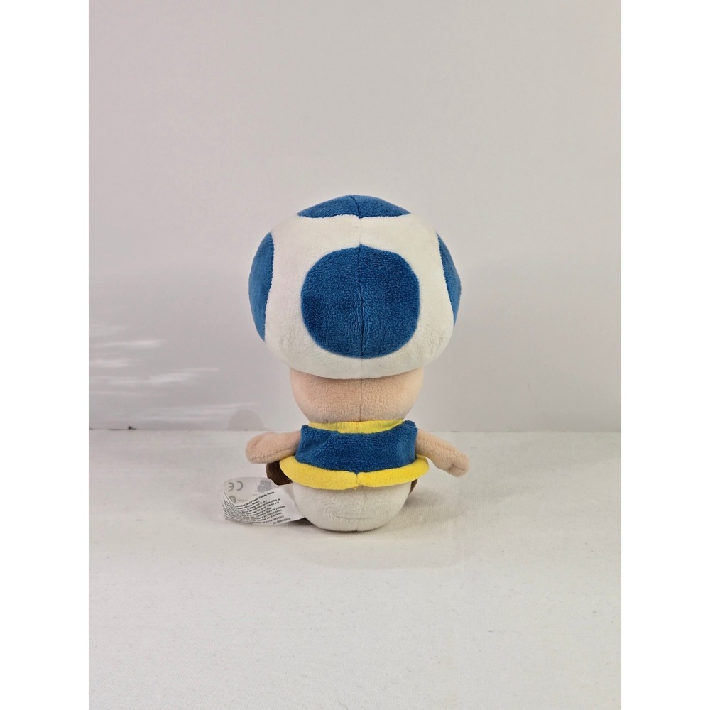 Super Mario Blue Toad Plush 7.5 Inch Little Buddy San-Ei Nintendo Soft Toy - Picture 4 of 5